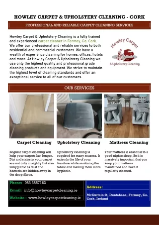 howley carpet upholstery cleaning cork