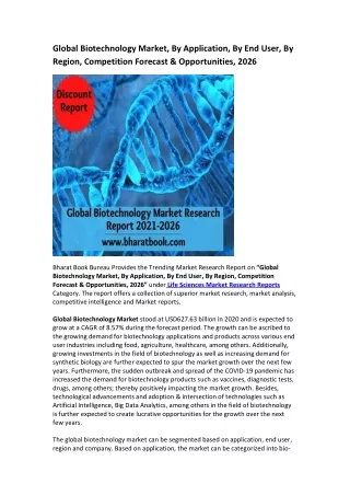 global biotechnology market by application