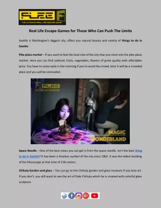real life escape games for those who can push