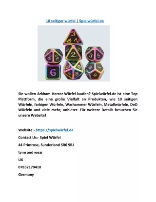 10 seitiger w rfel spielw rfel de