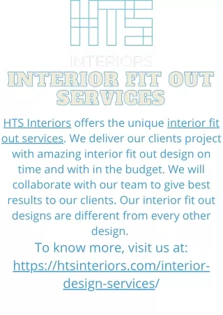 Interior fit out services | HTS Interiors