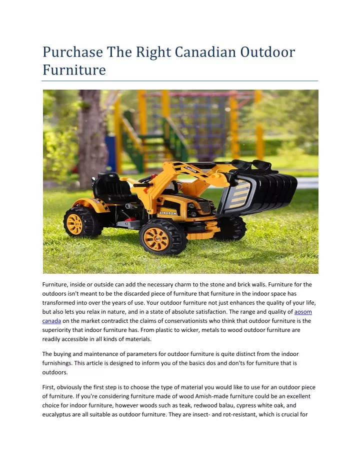 purchase the right canadian outdoor furniture