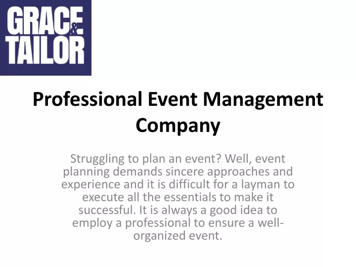 professional event management company