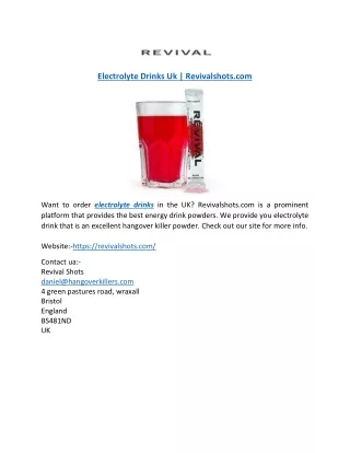 electrolyte drinks uk revivalshots com