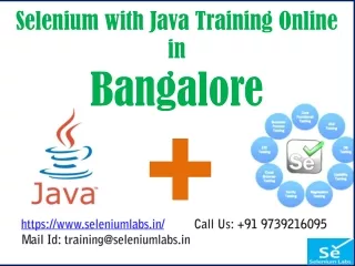 Selenium with Java Online Training in Bengaluru