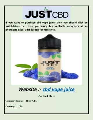 if you want to purchase cbd vape juice then
