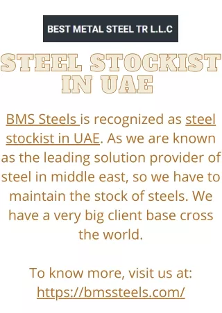 Steel Stockist in UAE | BMS Steels