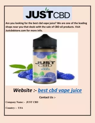 are you looking for the best cbd vape juice