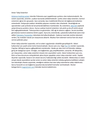 anten takip sistemleri