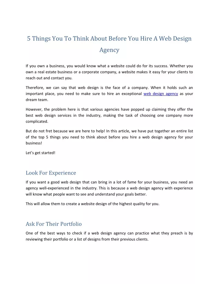 5 things you to think about before you hire