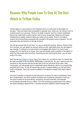 Best Hotels In Tirthan Valley (1)