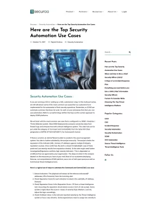 Here are the Top Security Automation Use Cases