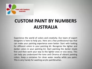 custom paint by numbers australia