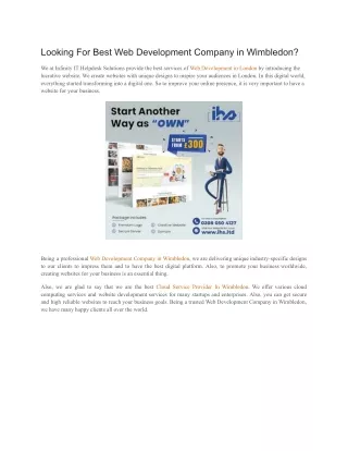 looking for best web development company