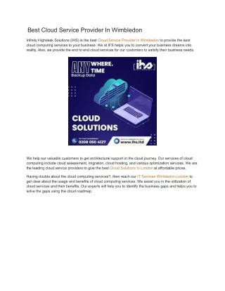 best cloud service provider in wimbledon