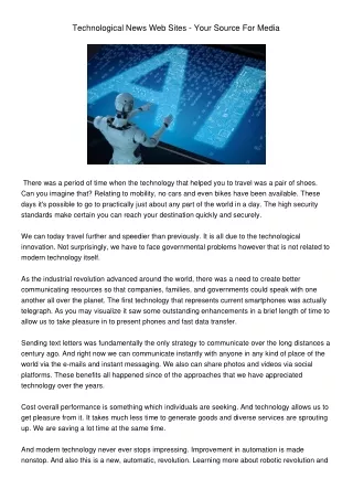technological news web sites your source for media
