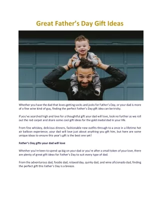 Great Father’s Day Gift Ideas