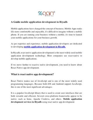 mobile application development in Riyadh