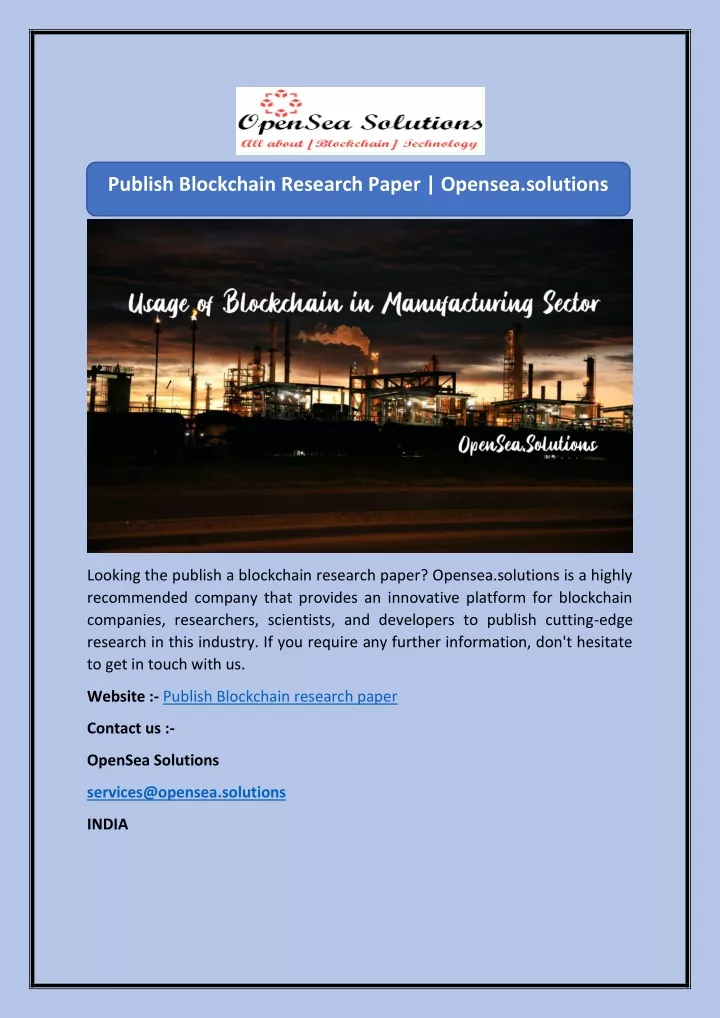 publish blockchain research paper opensea