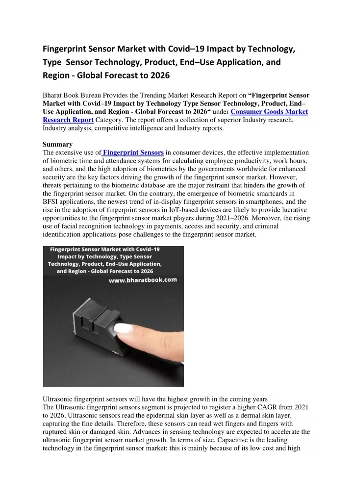 fingerprint sensor market with covid 19 impact