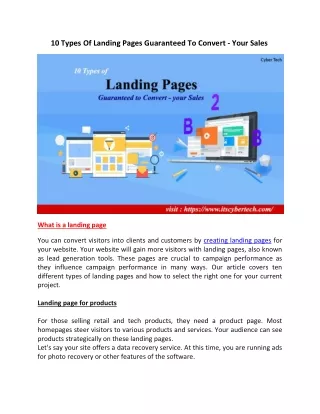 10 types of landing pages guaranteed to convert