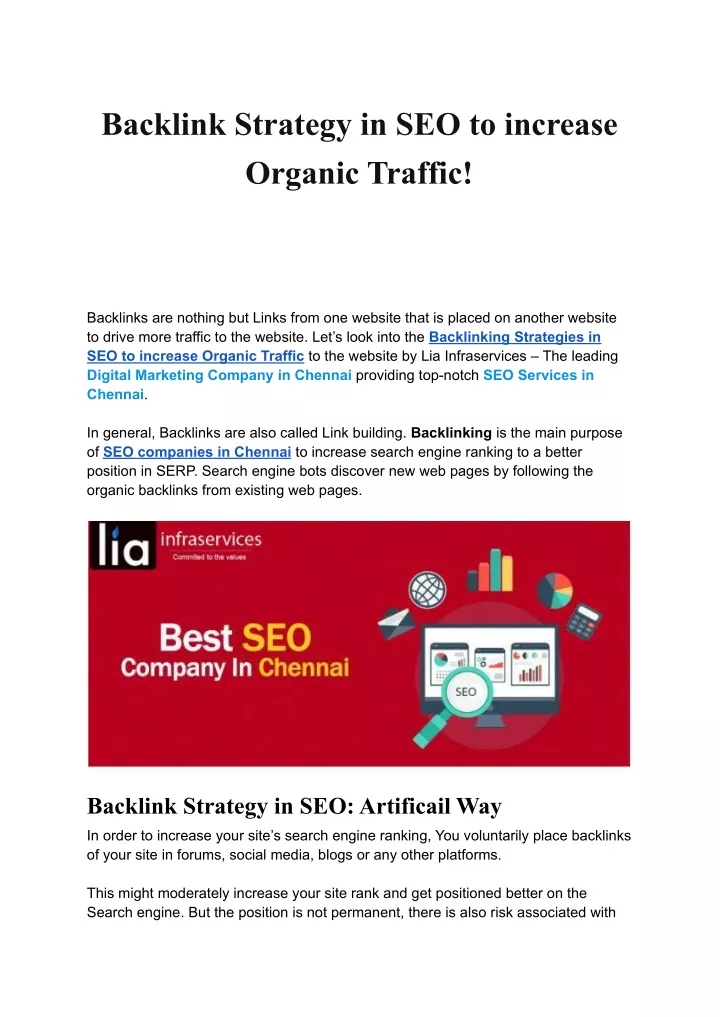 backlink strategy in seo to increase organic