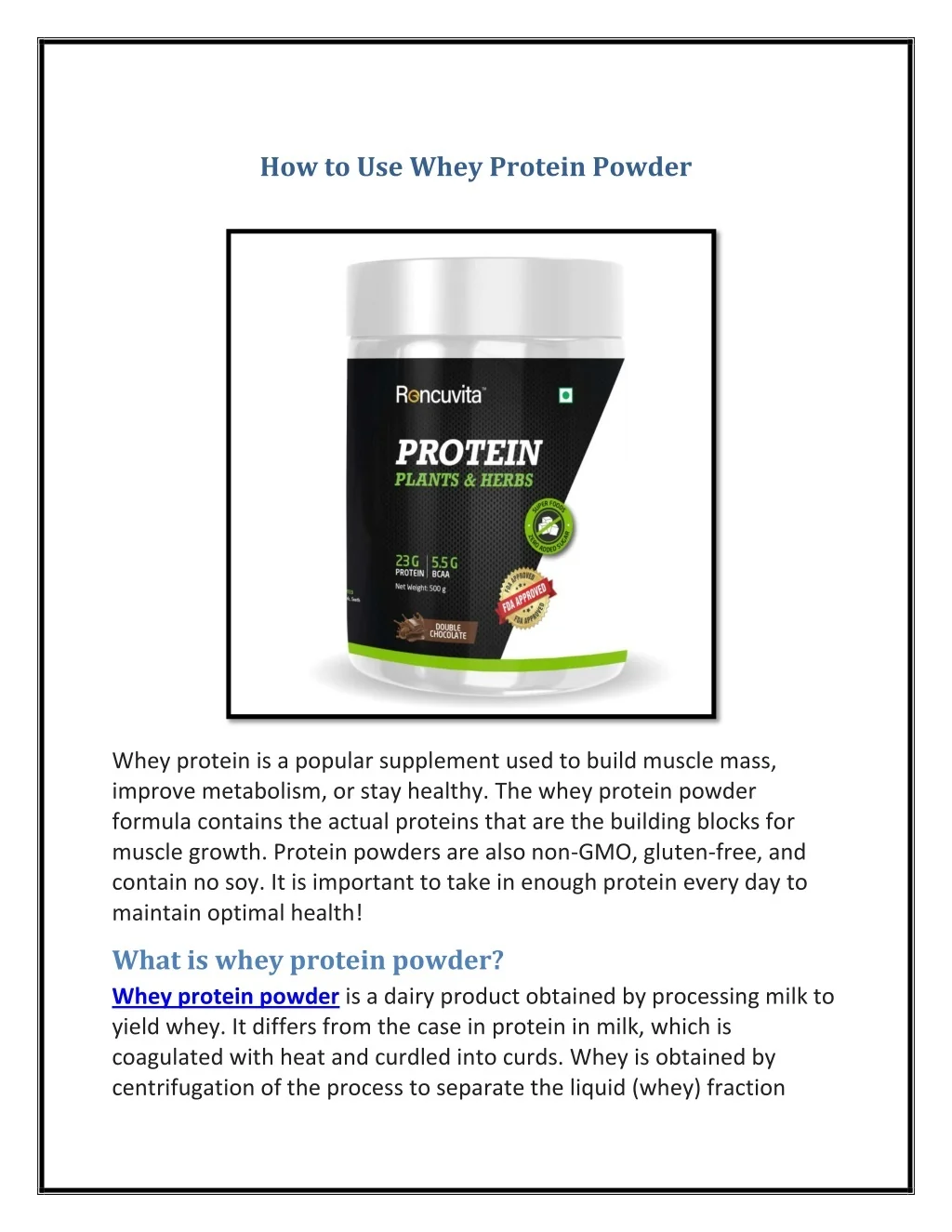 PPT - How to Use Whey Protein Powder PowerPoint Presentation, free ...