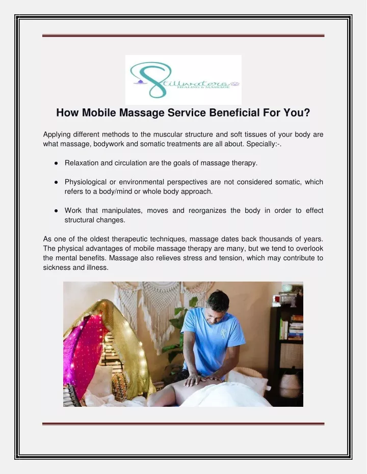 how mobile massage service beneficial for you