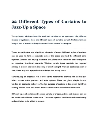 22 different types of curtains to jazz up a space