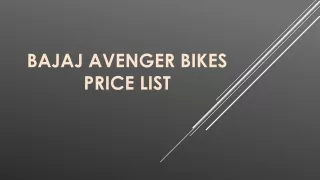 bajaj avenger bikes price list
