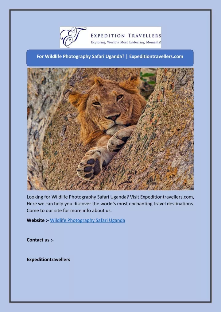 for wildlife photography safari uganda