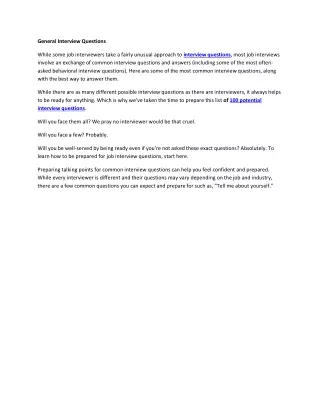 general interview questions