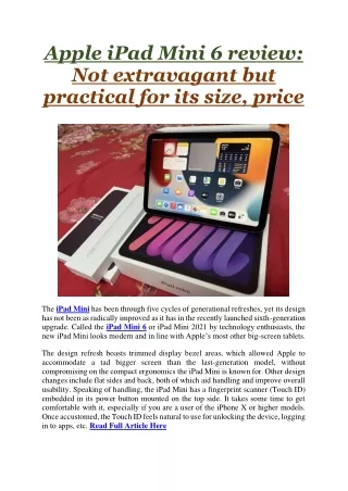 apple ipad mini 6 review not extravagant