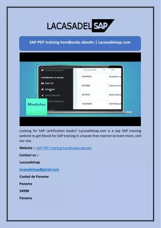 SAP PDF training handbooks ebooks | Lacasadelsap.com