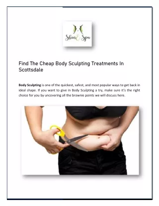 Find The Cheap Body Sculpting Treatments In Scottsdale
