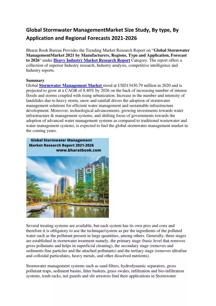 global stormwater managementmarket size study