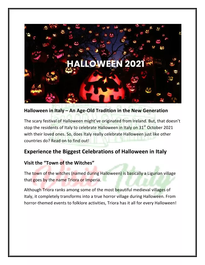 halloween in italy an age old tradition