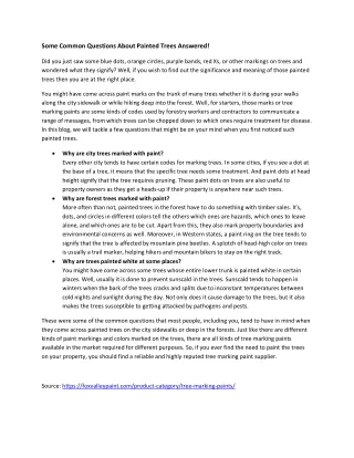 some common questions about painted trees answered
