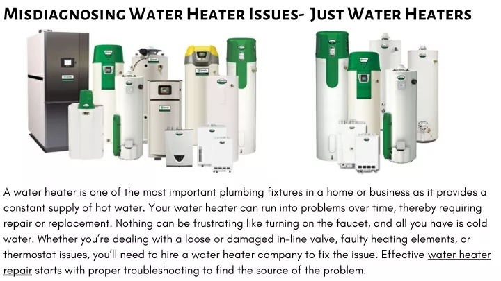 misdiagnosing water heater issues just water