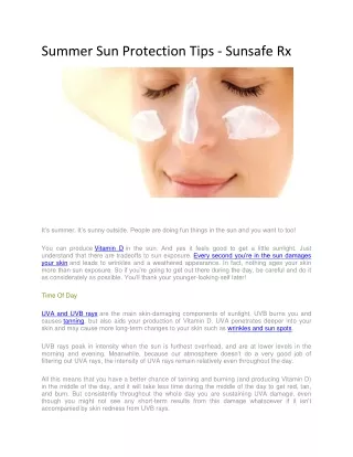 Summer Sun Protection Tips - Sunsafe Rx