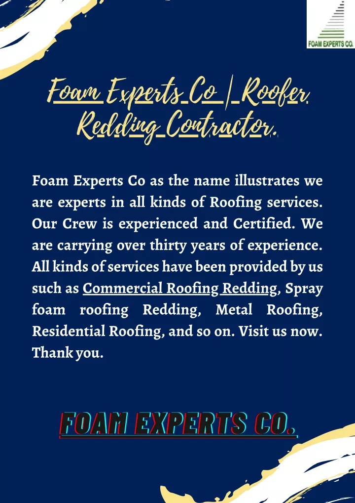 foam experts co roofer redding contractor foam