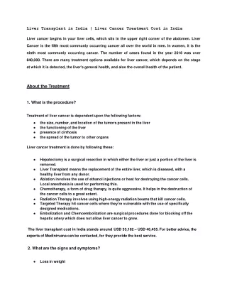 Liver Transplant in India _ Liver Cancer Treatment Cost in India