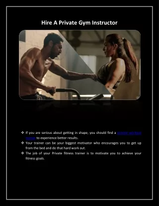hire a private gym instructor