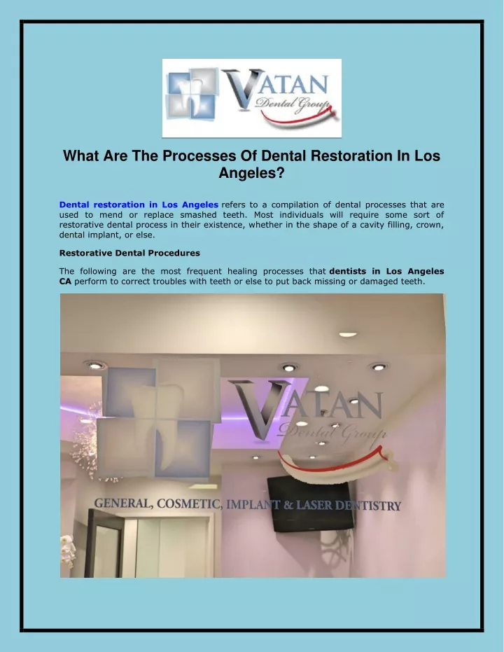 what are the processes of dental restoration