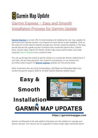 Garmin Express – Easy and Smooth Installation Process for Garmin Update