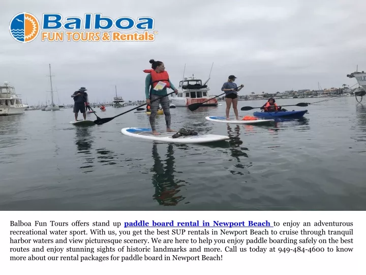 balboa fun tours offers stand up paddle board
