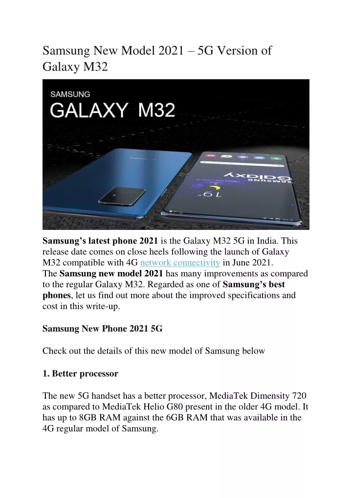 samsung new model 2021 5g version of galaxy m32
