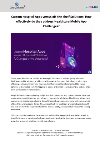 custom hospital apps versus off the shelf