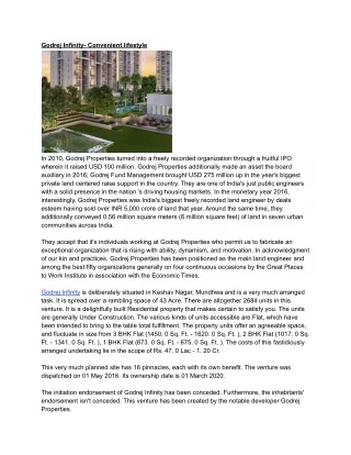 godrej infinity convenient lifestyle