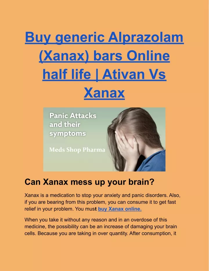 buy generic alprazolam xanax bars online half